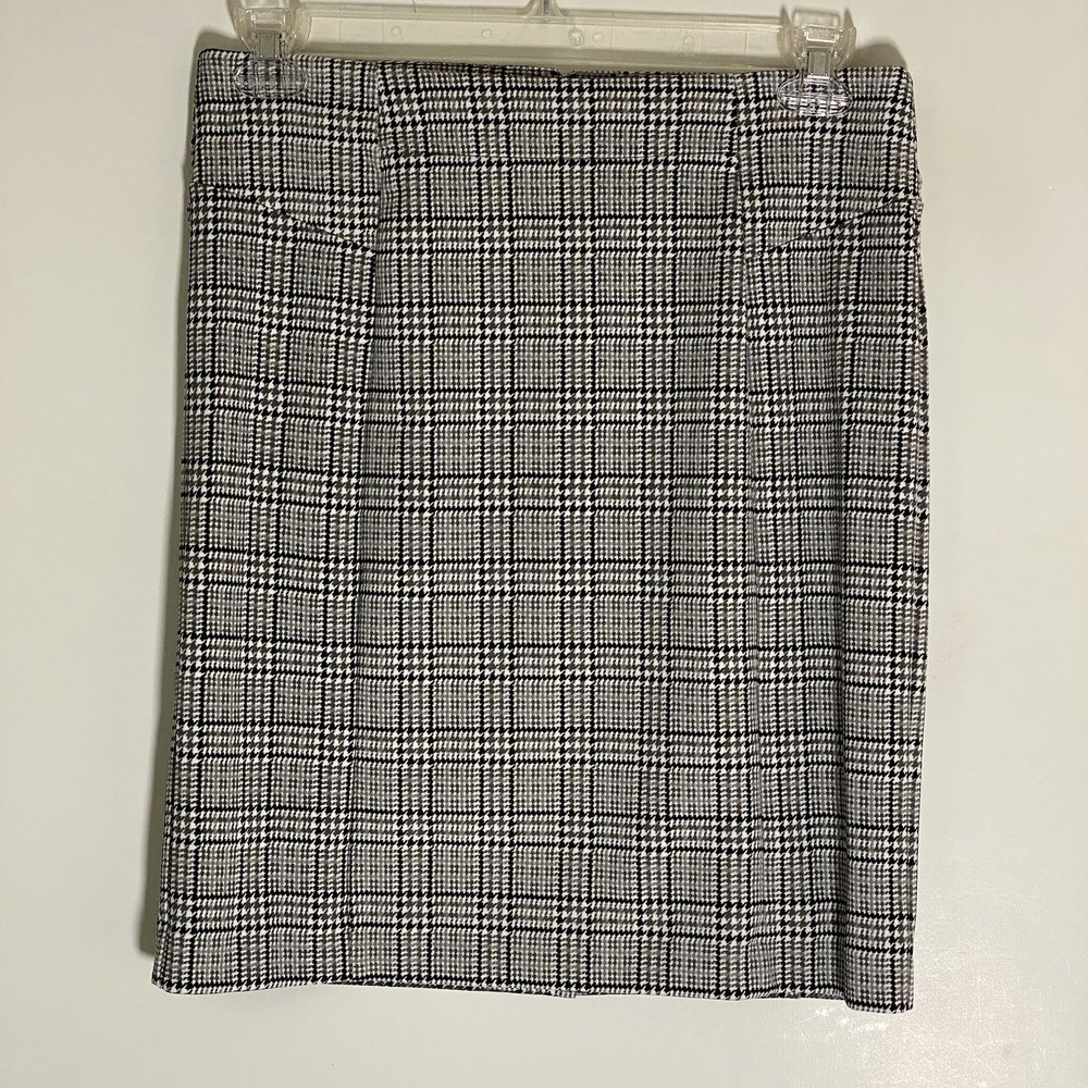 Michael Kors Skirt Womens Medium Black White Houndstooth Pencil Workwear Casual